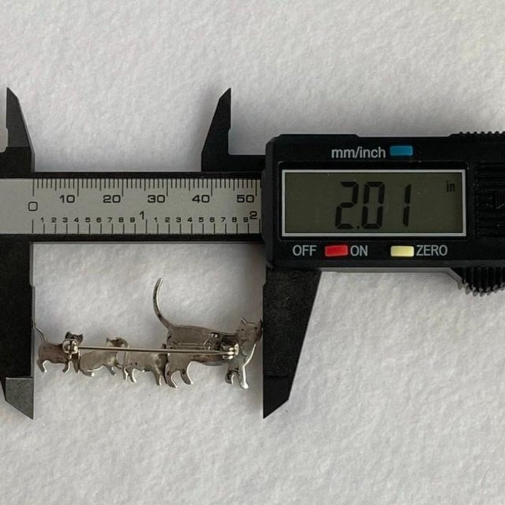 VTG Sterling Silver Mama Cat 3 Kittens Brooch Great Falls Metal Works GFMW 925 - Picture 8 of 11